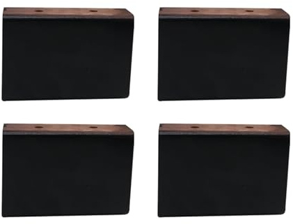 Confezione da 4 gambe in legno per divano, a forma di L, piedini di ricambio per mobili per comò e tavoli, altezza 10 cm, elevatori in legno per arredamento domestico