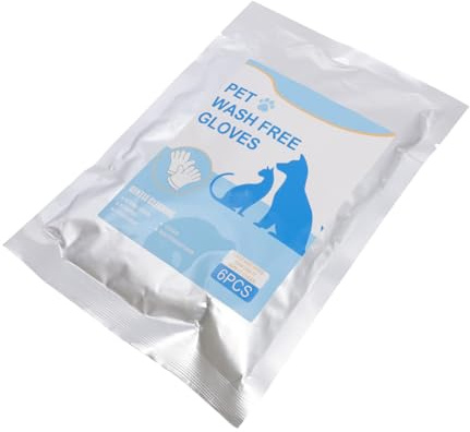 Toddmomy 6 Pcs Pet Grooming Gloves Double-sided No Wash Cleaning Mitts for Cats and Dogs with Massage Feature, Household Pet Supplies for Bath and Hair Removal