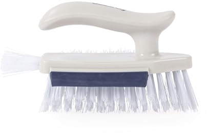 Beldray Deep Clean Bathroom Buddy Scrubbing Brush With Squeegee Edge | 4 In 1 Tool, V Shaped Multi Angle Bristles, Targets Grout Tiles Gaps, Ergonomic Handle, For Tubs Sinks Floors Corners