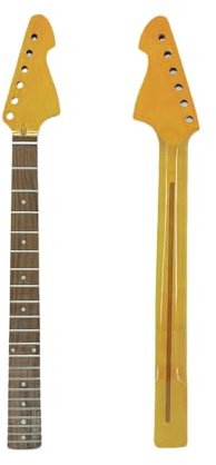 Conboxus E-Gitarrenhals, großer Kopf, 21 Bünde, 648 mm, gelb lackiertes Ahorn-Palisander-Griffbrett, Gitarre, Bass-Hals, normale Mutter, Schraube an der Ferse ohne Bindung