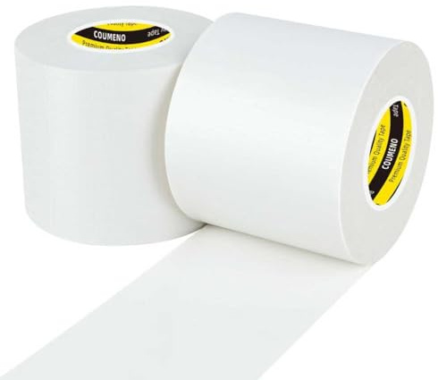 COUMENO 2 rollos de cinta blindada blanca, 70 mm × 20 m, extra fuerte, resistente al agua, cinta de reparación de conductos, cinta aislante y cinta de sellado para reparaciones, fijaciones
