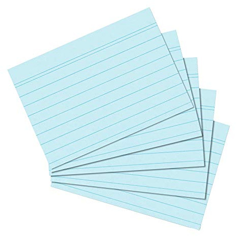 Herlitz 10836203 Karteikarte A6 liniert, blau, 6 x 100 Stück