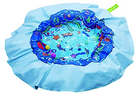 EverEarth Strandpooldecke für sicheren Badespaß mit Baby und Kleinkind - Wasserbeständige und robuste Stranddecke mit Pool Funktion und Tragetasche zur Befüllung - Pooldecke EE33749, Durchmesser: 180cm
