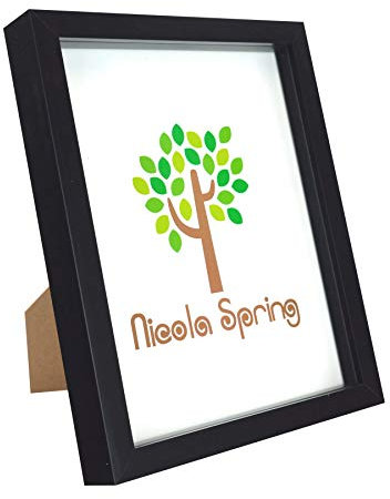 Nicola Spring 3D Shadow Box Photo Frame - 8x10 (20x25cm) - Pack of 1 - Black 3D Photo Frame Box Picture Portrait Display Case for Crafts, Keepsakes, Wedding, Graduation