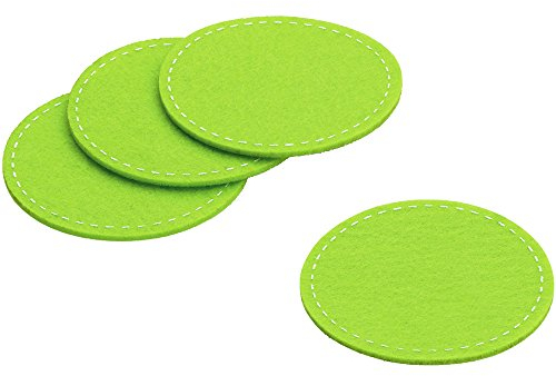 Kela 11824 Alia Lot de 4 Dessous-de-Verre Feutre Vert 10 x 10 cm