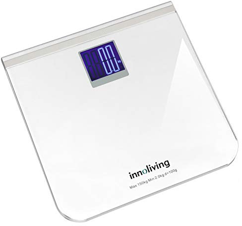 Innoliving INN-118 Bilancia Pesapersone Digitale con Display Retroilluminato, Capacità 150kg, Design Elegante e Misurazione Precisa