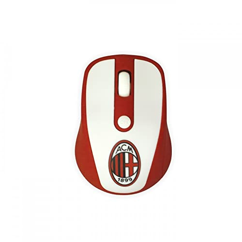 AC Milan - Mouse Ottico Wireless | Design Ufficiale Milan | Ergonomico, Silenzioso e Preciso | Compatibile con PC e Laptop | Tecnologia Plug & Play