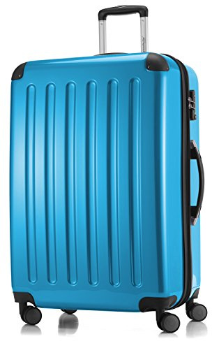 Hauptstadtkoffer ALEX - Expanderbar hårdskalväska 75 cm (119 l) med TSA-lås, robust trolley-resväska med 4 dubbelhjul, cyanblå
