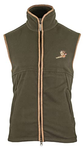 JACK PYKE Mens Countryman Thermal Fleece Gilet Pheasant Motif Dark Olive XX-Large
