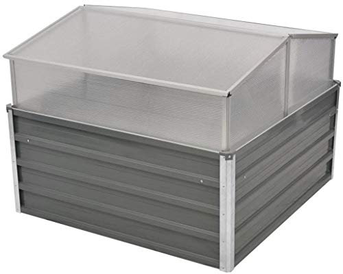 Festnight Mini Serre pour semis | Jardinage Serres | Serre 100 x 100 x 85 cm Grise Acier galvanisé