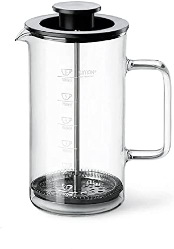 SIMAX 6820400 Infusiera Lin in Vetro, Borosilicato, Trasparente, Graduata da Lt 1, Stantuffo in Metallo