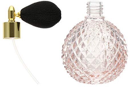 Minkissy Parfüm Sprühflasche Nachfüllbare Glas Parfüm Zerstäuber Vintage Sprühflasche für Ätherisches Öl Flüssigkeit (Rosa)