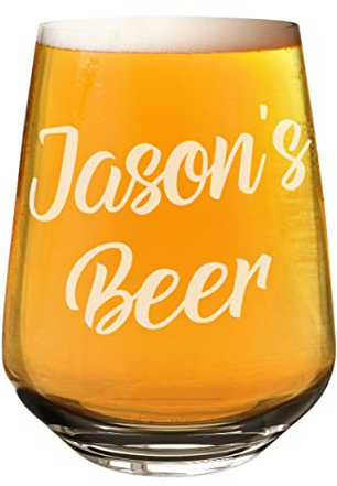 Bicchiere da birra artigianale personalizzato in vetro con scritta qualsiasi nome 2/3 pinta personalizzato compleanno papà nonno festa del papà