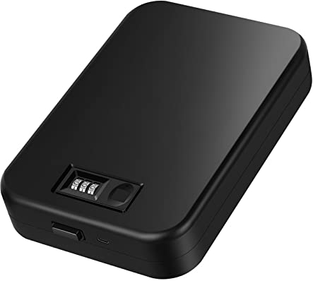 TenixLox Cassetta di sicurezza portatile, Chiusura con combinazione, ideale per documenti e gioielli, grande, nero