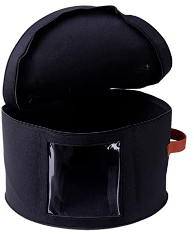 Genikeer Hutschachtel Rund Mit Deckel, Hut-Aufbewahrungsbox Für Männer Und Frauen, Hutbox Mit Staubschutz UndKlarsichtfenster, Pop Up Große Runde Hut Hutschachtel Aus, Hut Aufbewahrungstasche