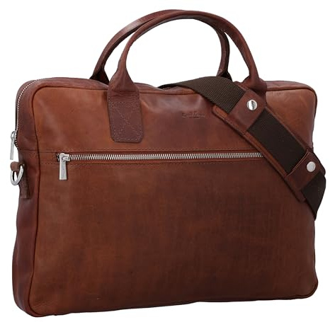 Gusti Umhängetasche Leder - Elijah Pflanzlich gegerbt Aktentasche Unitasche Umhängetasche Arbeitstasche Messenger Bag Lehrertasche Businesstasche groß Laptoptasche Vintage