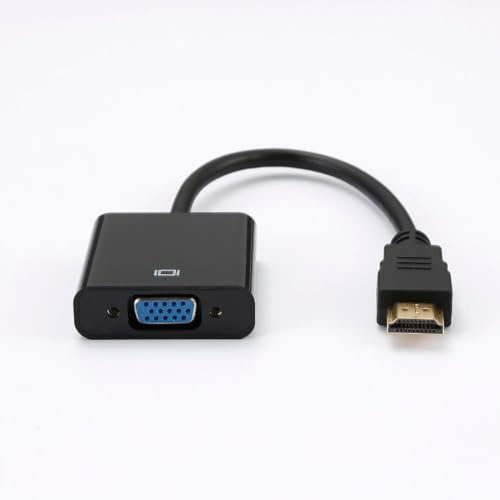 Heden Adaptateur VGA Femelle vers HDMI mâle - HDMI fiche Or - Noir - Câble 15 cm - en Sachet