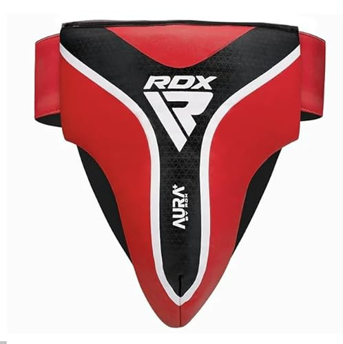 RDX Aura Plus T17 Groin Guard pour Boxe, MMA, Muay Thai, Arts Martiaux - Cuir Kalix Skin Leather EVA-Lution Rembourrage PVC Protection Coupe Protection Respirant et Léger