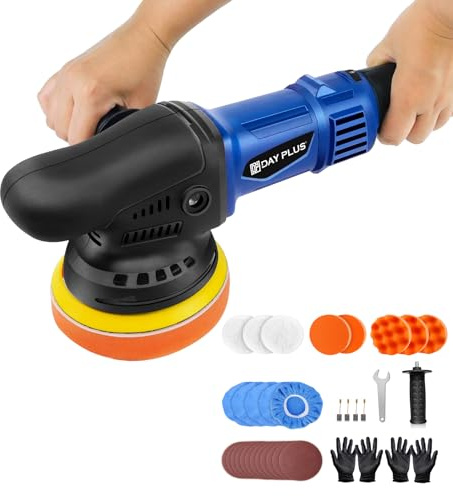 Polisseuse De Voiture À Vitesse Variable, Kit De Cireuse De Polissage Portable De 5 Pouces Avec 6 Vitesses Variables 2800-5800rpm Pour Le Polissage/Cirage/Décalage De Voiture, Puissance 920W