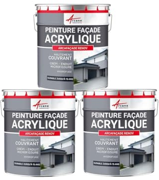 Acrylfassadenfarbe für Putz - ARCAFAÇADE RENOV Steingrau - RAL 7030-3 x 10 L