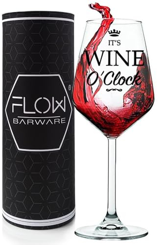 FLOW Barware Regalo da vino per donne, bicchiere da vino, un divertente bicchiere da vino con design innovativo, bicchieri da vino per donne/uomini o insegnanti regalo