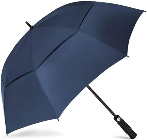 Business-Herren-Golfschirm, groß, Geschenke, Zubehör, Winddicht, starker UV-Schutzgriff, gerade für Sonne oder Regen, blau