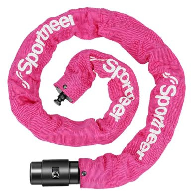 Sportneer Lucchetto per bicicletta ad alta sicurezza, lunghezza 100 cm, con 8 mm, in acciaio temprato, antifurto per moto, ruota, porta, recinzione, barbecue, 2 chiavi