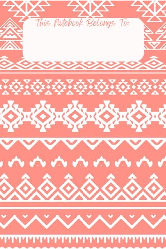 Pink Tribal/Aztec Design Lined Journal: 75 lined pages