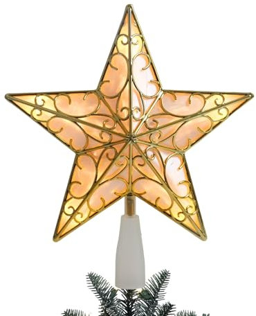 Anstore Punta per albero di Natale, 26 cm, colore oro