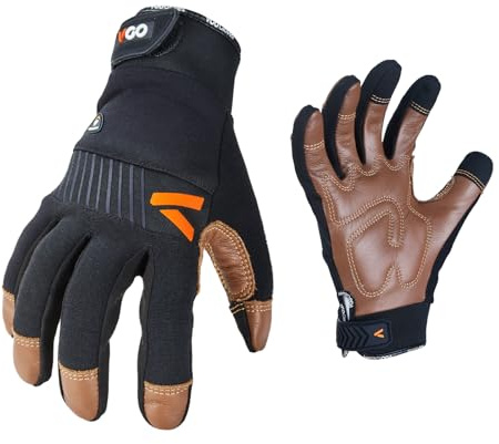 Vgo... 1Paar 0℃/32°F Winter Rindsleder Arbeitshandschuhe, kaltes Wetter wasserdicht Sicherheit Arbeitshandschuhe, Kühllager oder Gefrierschrank verwenden, w/3M Thinsulate Lining(CA9765FLWP)