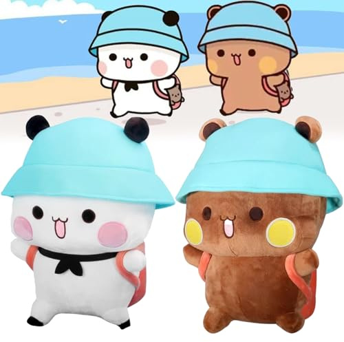 KOLGEIKJ 2 Stück Bubu Dudu Kuscheltier, Bubu Dudu Plüsch, Dubus Bubus | Bär Panda Bubu Dudu Kuscheltier, Pandabär Kuscheltier Kissen, Bubu Dudu Figur, Cartoon Panda Plüschtier Kindergeschenk