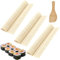 KOLZEMV Kit Sushi de 3 Piezas, Esterilla de Sushi de Bambú Natural, Hecho a Mano, Incluye Cuchara de Arroz, Perfecto para Principiantes y Profesionales