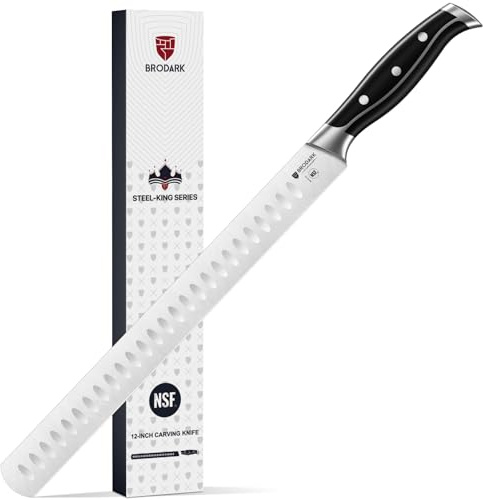 BRODARK Brisket Knife - 12 Carving Knife with Full Tang Handle - High Carbon Stainless Steel Slicing Knives for Meat Carving - NSF Certified, Steel-King Series
