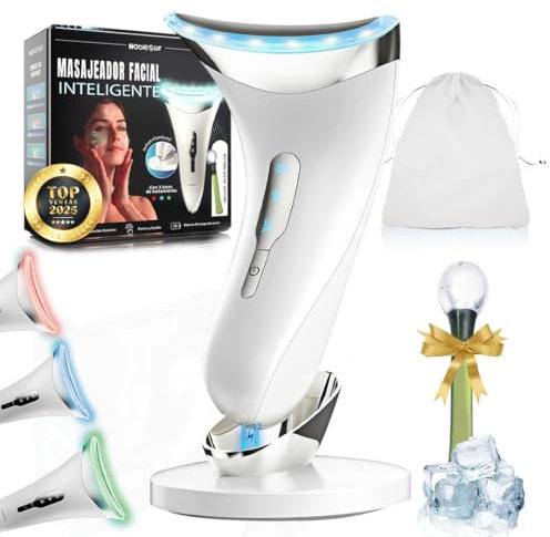 NOBLESUR® Masajeador Facial PREMIUM 7 Modos + Ice Roller Facial + Bolsa De Transporte | Radiofrecuencia Facial | Temperatura 45ºC | Antienvejecimiento, Lifting y Reafirmación De La Piel Flácida