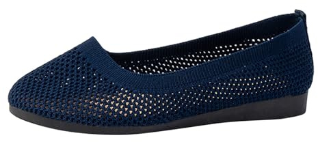 Ballerinas Women's Ballerina Shoes Summer Shoes Flat Barefoot Shoes Elegant Low Shoes for Women and Girls Comfortable Sporty Espadrilles Dirndl Barefoot Summer Leisure Fashion, 01 Navy, 9 UK