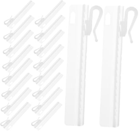 NOLITOY 25pcs Plastic Curtain Track Hooks Adjustable Curtain Hooks for Slip and Tape Pinch Extendable Feature for Drapery and Wall Hanging