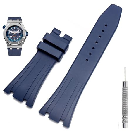 BIK Bracelet de montre en caoutchouc 27 mm pour AP 15703 26470SO Royal Oak offshore hommes sport bracelet bracelet, 27mm, Agate