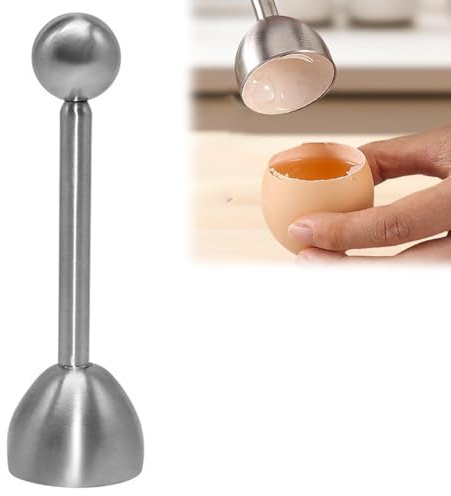 WUBAYI Coupe-œufs en acier inoxydable – Casse-œufs pour œufs à la coquille d'œufs, outil coupe-œufs avec coupe de précision, éplucher facilement les œufs pour le petit-déjeuner et la cuisson