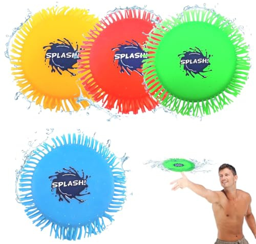 GXGM 4 Stück Frisbee,Wasserspielzeug Sommer,Frisbee Kinder, Wasser Wurfscheibe aus Silikon,Wasserspielzeug Kinder Outdoor, Water Disc, Extra Soft in,Für den Sommer,Geschenke(Orange Rot Blau Grün)