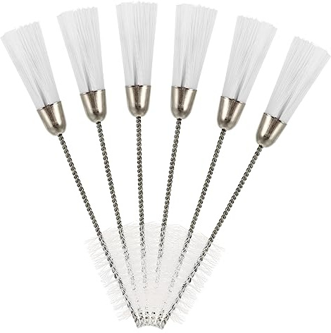 Housoutil 6 spazzole per la pulizia a doppia testa per macchine da cucire, multifunzione, portatile, per rimuovere lanugine e pelucchi, design a collo stretto per marche facili, durevole e leggera