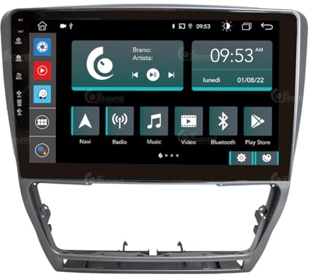 Autoradio Android JF-031SO-X9C compatibile con SKODA Octavia 2004-2014 | CarPlay e Android Auto | GPS | DAB+ |10 pollici HD | Prodotto in Italia