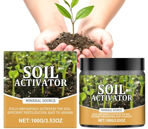 Xvilmaun Activador Pro De Suelo, Descompactador De Tierra 100 g, Fertilizante Vegetal Activado Rico En Nutrientes Para Tomates, Parterres, Flores, Césped, Bonsáis Y Jardines
