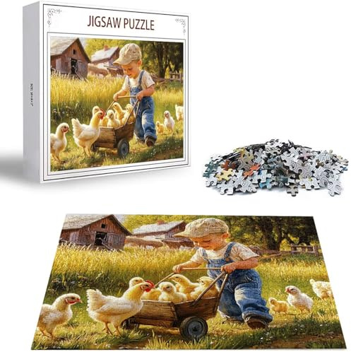 Bauernhof Puzzle 3000 Teile Kind Puzzle Erwachsene, Holzpuzzle Klassische Puzzles, Jigsaw Puzzles für Erwachsene, Premium Quality Klassische Jigsaw, Geschicklichkeitsspiel für die Ganze Familie H-1518