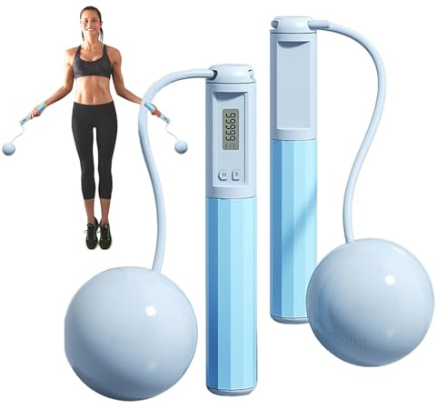 Xujuika Corde à sauter sans fil avec compteur, entraîneur de fitness intelligent sans fil | Corde à sauter d'entraînement avec compteur | pour l'entraînement, la gym, l'entraînement, le fitness, la