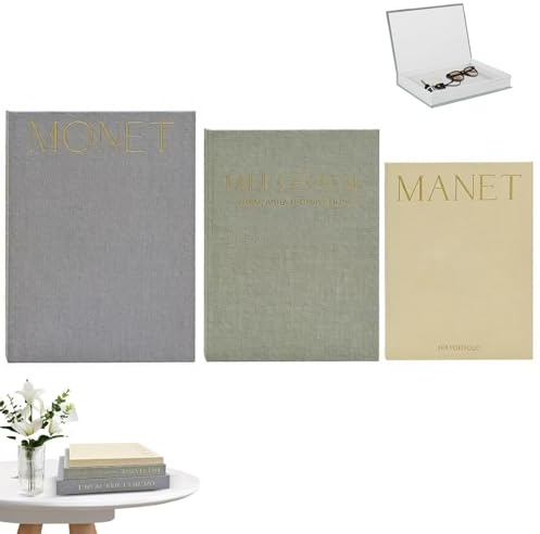 Pièces Faux Livres Décoration d'Intérieur en Lin, Faux Livres Boîte Rangement avec Fermeture Magnétique, Faux Livre Boîte de Rangement, Faux Livre Décoration pour Maison, Salon, Tables Basses