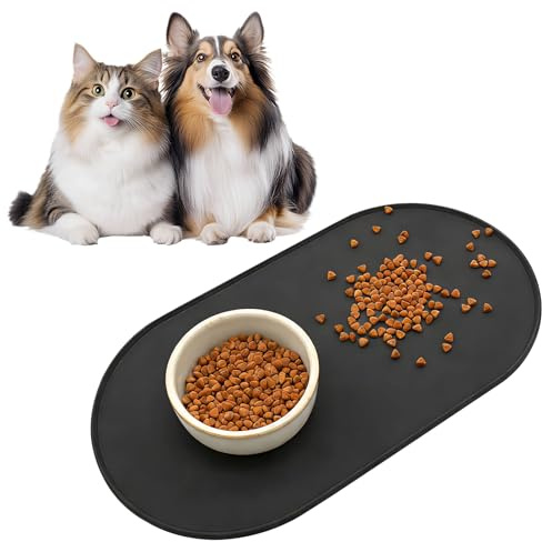 Napfunterlage Katzen 45cmx25cm, Silikonmatte Hundenapf Unterlage Katzennapf
