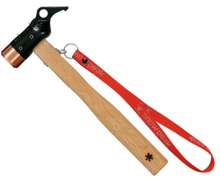 Snow Peak Kupfer-Heringhammer für Zeltheringe, leichter ergonomischer Hammer für Camping