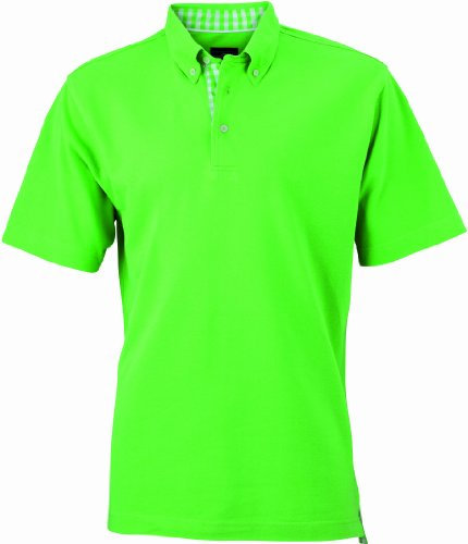 James & Nicholson - Poloshirt Men's Plain, Polo Uomo, Verde (lime-green/lime-green-white), XX-Large (Taglia Produttore: XX-Large)