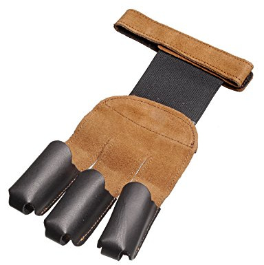 elToro Fingerhandschuh - braun-schwarz (XL); aus Wildleder und Glattleder gefertigt, für den Bogensport, Pfeil und Bogen