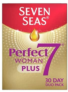 Seven Seas Perfect7 Woman Multivitamin With 250 mg Omega-3 Nutrients & 1000 mg Fish Oil, 60 High Strength Tablets, 250 mg EPA & DHA,Duo Pack: 30 Capsules + 30 Tablets
